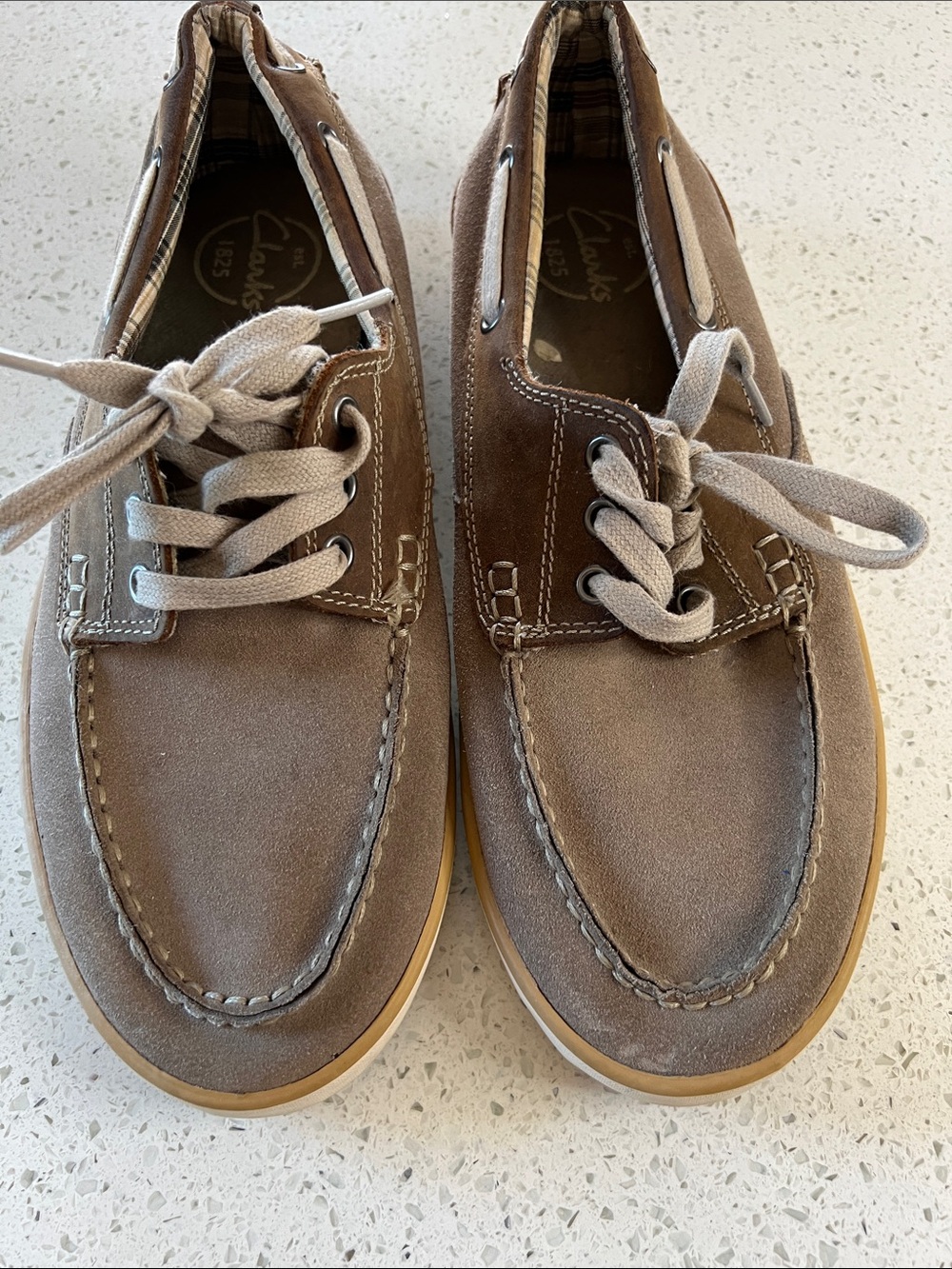 Clarks Men’s Tan/Brown Suede Boat Shoes